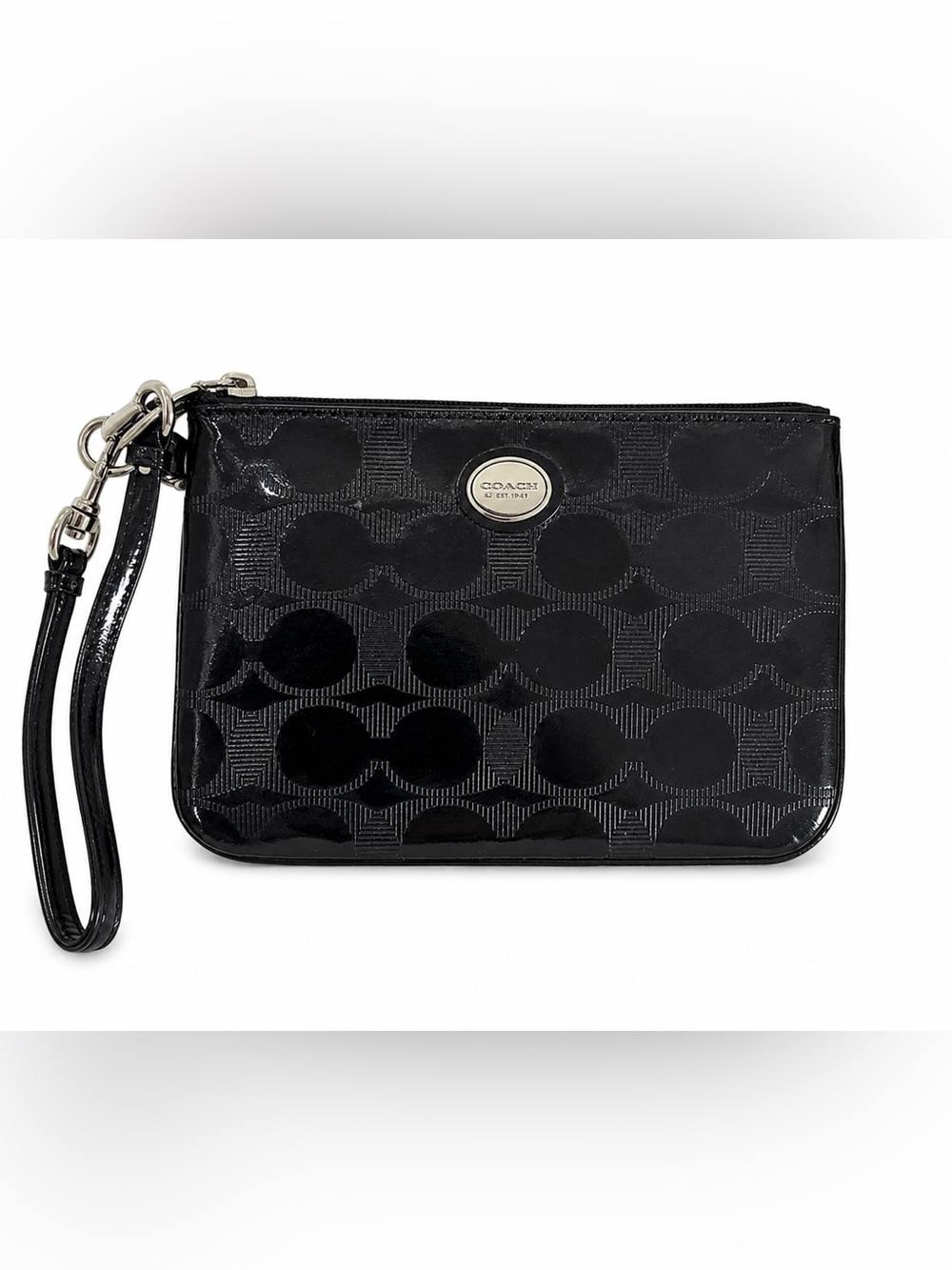 Coach black Patent Wristlet
